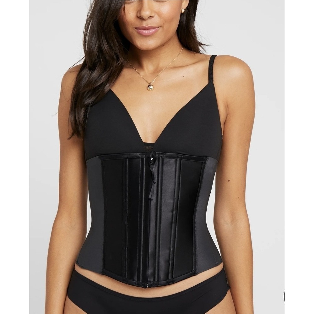 Spanx Under Sculpture Black Corset Waist Trainer Cincher Size Medium